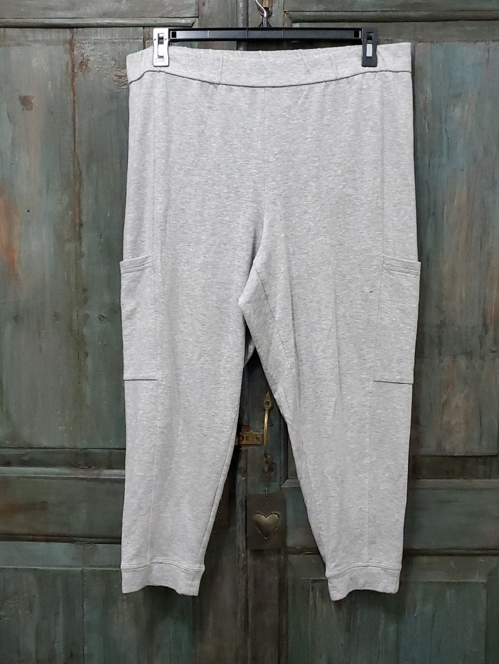 Eileen Fisher Cropped Cargo Sweatpants, Size Large